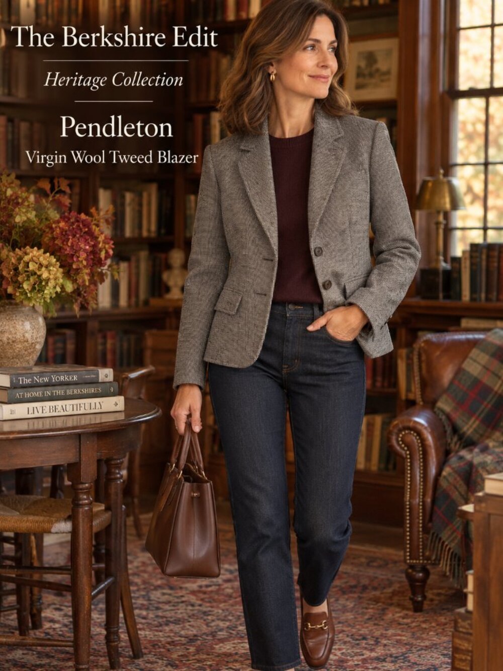 Vintage Pendleton Gray Flecked Tweed Blazer Pure Virgin Wool USA Womens XS S